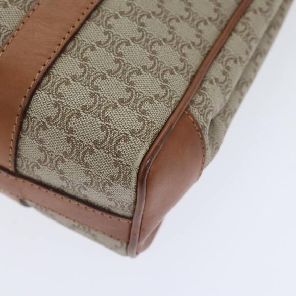 CELINE Macadam Canvas Hand Bag Beige Gold - Picture 9 of 16